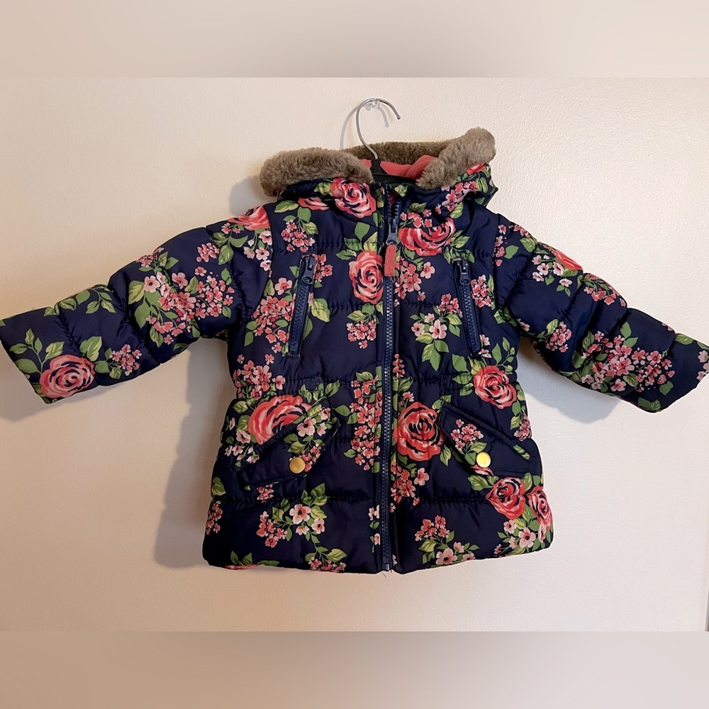 Carter Baby Girl Floral Coat Size 18 Months